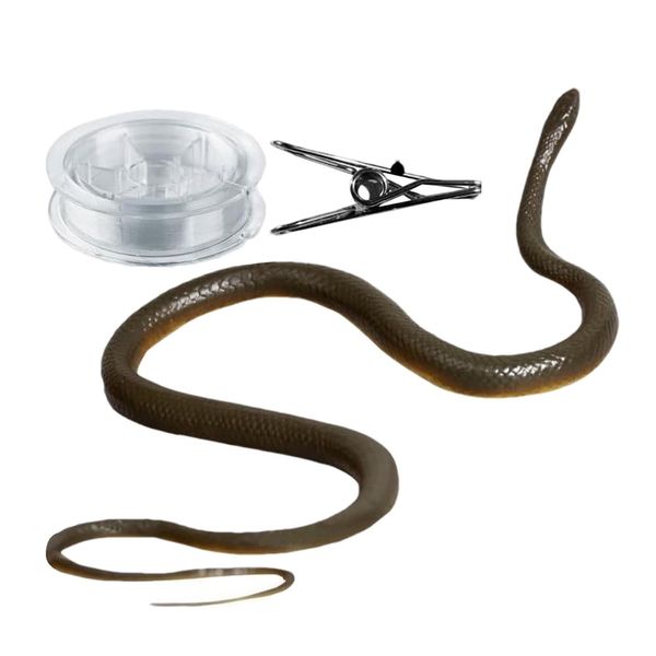 Party Toy Prank Fake Realistic Snake with String Clip 120cm