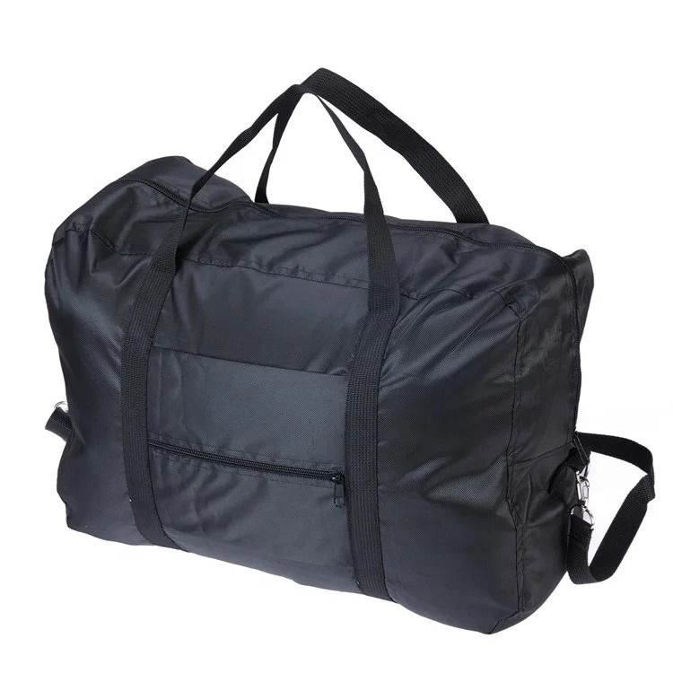 600D Oxford Cloth Foldable Waterproof Large Capacity Travel Bag - Black