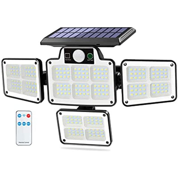 Integrated Solar Wall Lamp with Remote Control 4 Rotatable Heads-AB-TA169