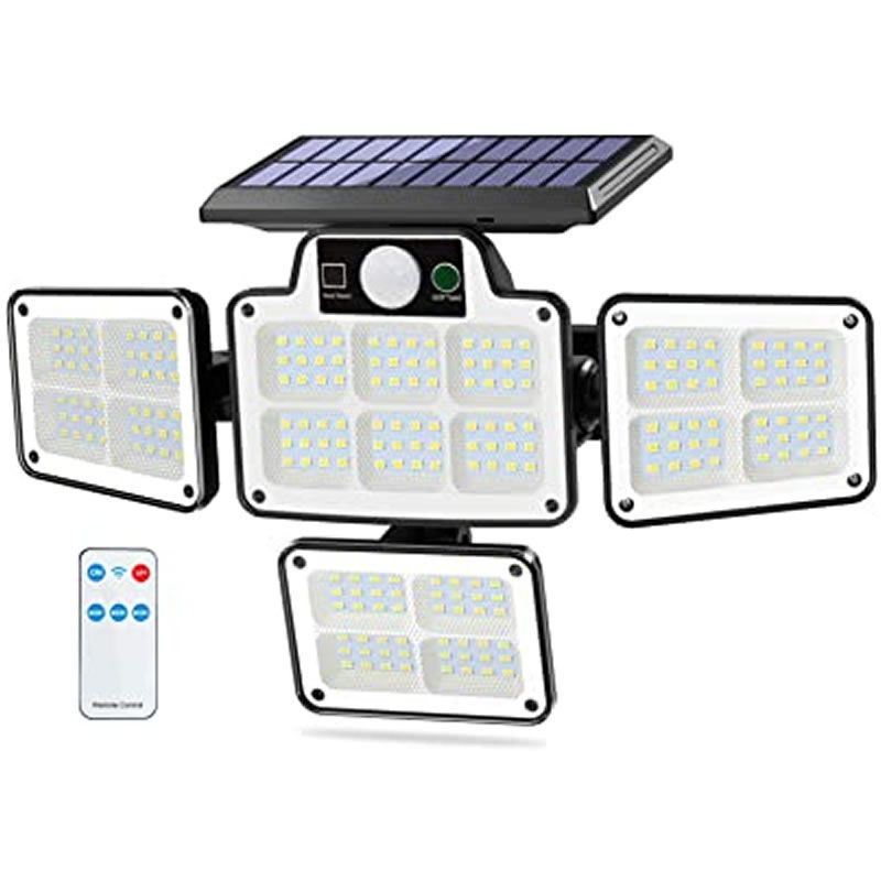 Integrated Solar Wall Lamp with Remote Control 4 Rotatable Heads-AB ...