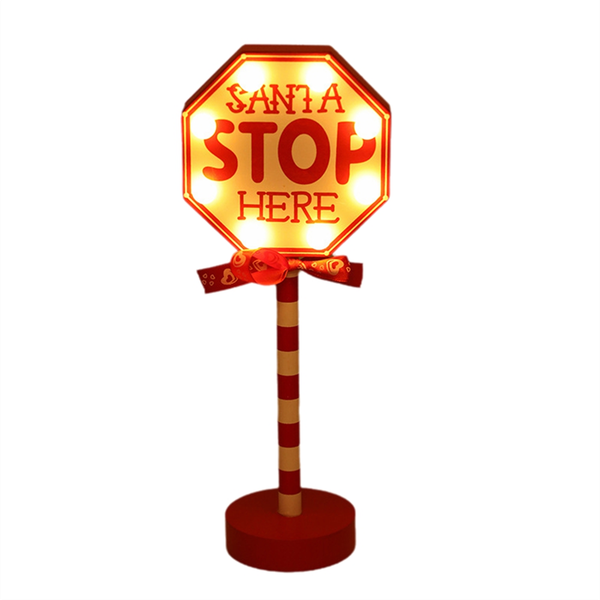 Christmas Vintage Lights North Pole Sign LED Light Street Sign A