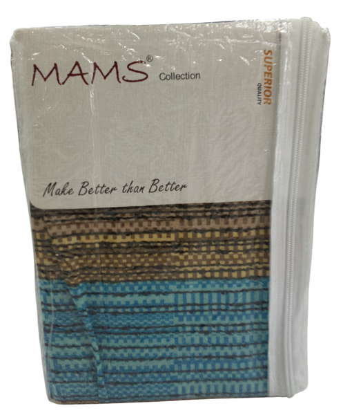 3 Pcs Winter Bed Sheet Set - Single - Beige &amp; Blue 190x95cm