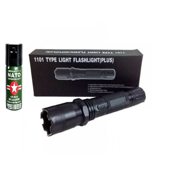 1101 Torch With Self Defence Flashlight With Pepper Spray - 60ml