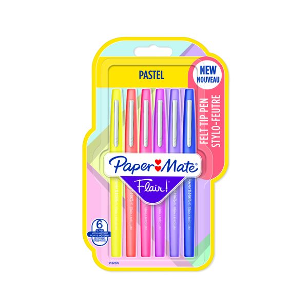 PAPER MATE Flair Pastel Medium 0.7mm 6 Assorted Markers