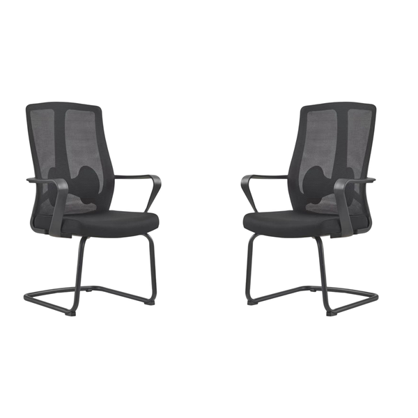 Set Of 2 High Back Mesh Visitor Office Chair Without Wheels D993