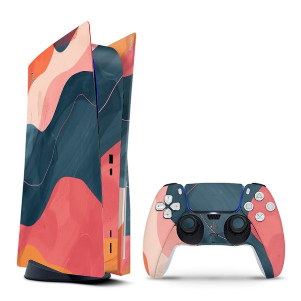 Decal Skin Compatible with PS5 (Disc) - Modern Abstract Waves (Decal Only)