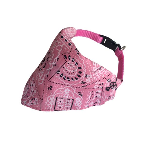 Pink Adjustable Dog Bandana Collar