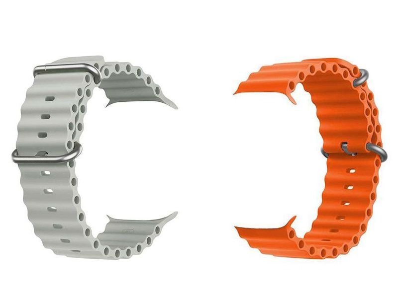 2 Pack Grey &amp; Orange Watch Band In 38-40 &amp; 41mm Compatible With Apple Watch
