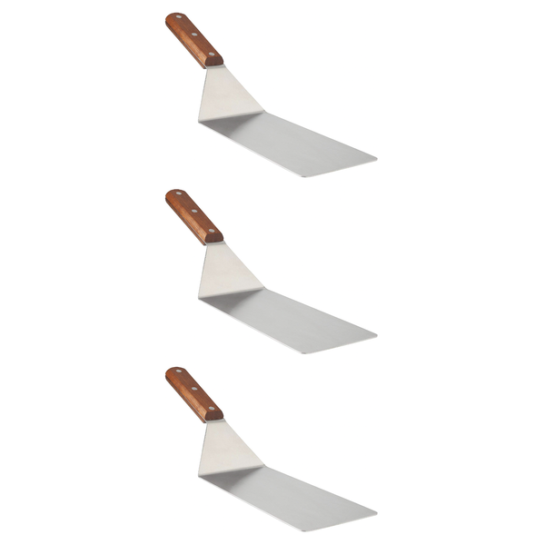 Multi Functional Large Metal Spatula with Wooden Handle and Silicone Tongs
