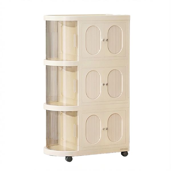 MIkaco Folding Side-Opening Rolling Storage Cart Organizer Side Cabinet