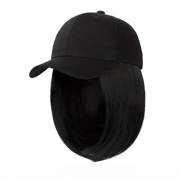 12 Inch Short Bob Wig with Baseball Cap