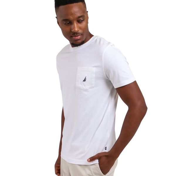 Nautica SS Pocket Tee Bright White