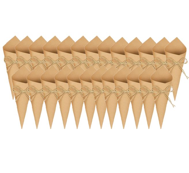 Craft Confetti Paper Cones with Twine (25 Sheets)