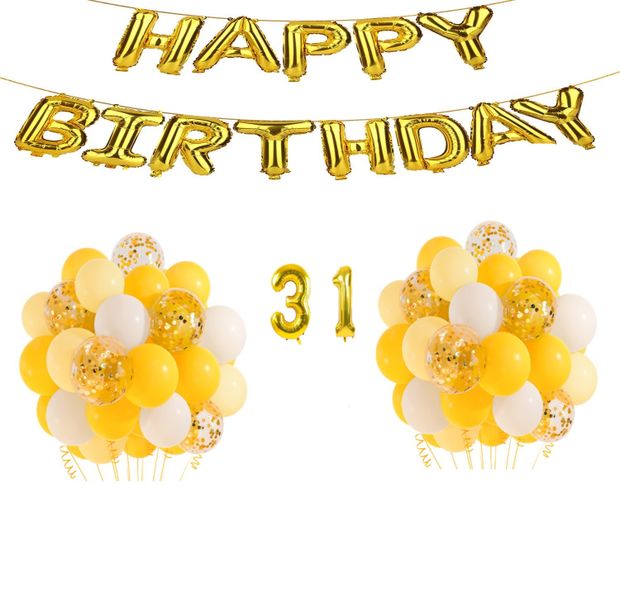 Yellow and Gold Balloon Set 31 years