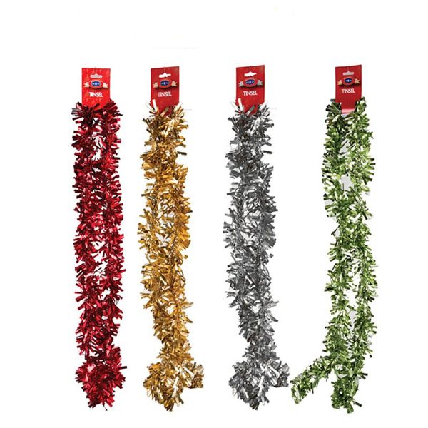 Bulk Pack x 8 Xmas Garland Tinsel Matte 9cmx2m