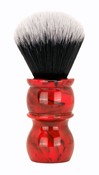 Shaving brush Yaqi Red Marble-24 Tuxedo Synthetic