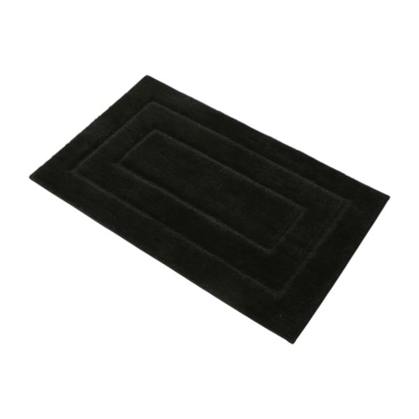 Soft Absorbent &amp; Non-Slip Comfort Plush Bath Rug - Black