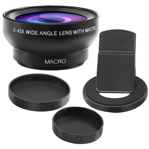 Fish Eye Phone Lens 0 45X Phone With Hd Camera Lens Macro Clip Lens