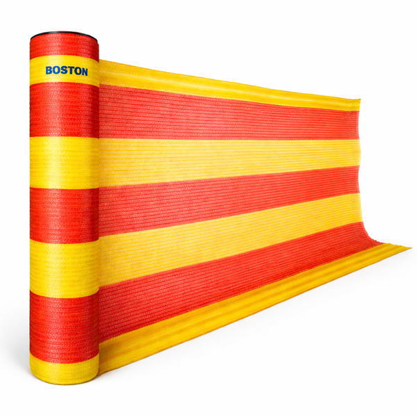 BOSTON Safety Barrier Net 1m x 50m - Heavy Duty Orange &amp; Yellow Mesh Roll