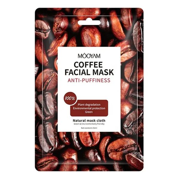 Mooyam Anti-Pufiness Natural Mask Hydrating Cloth Coffee Facial Mask 25ml