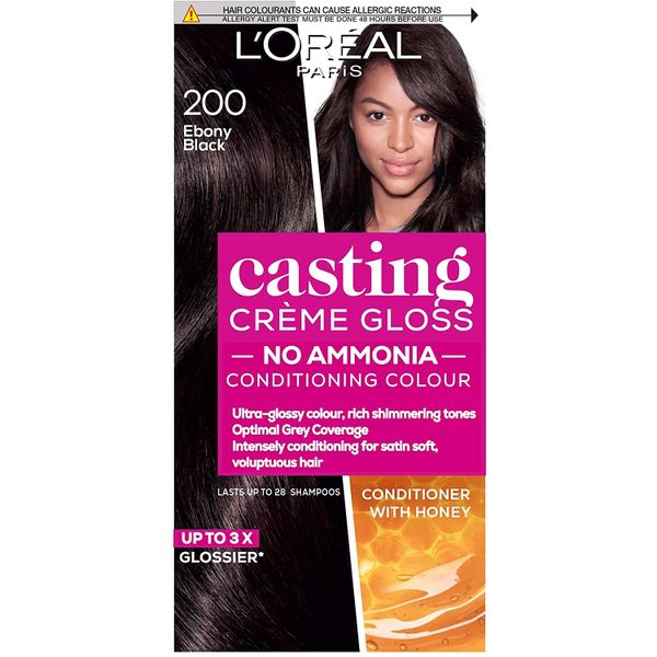 LOreal Casting Creme Gloss Permanent Hair Colour Dye 200 Ebony Black