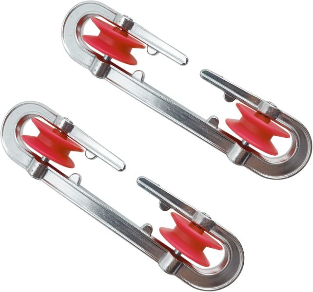 Aluminum Clothesline Spreader Pulley, Heavy Duty 2 Pack Silver