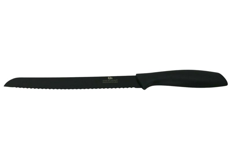 Excellent Housewares Black Stainless Steel Bread Knife 32cm