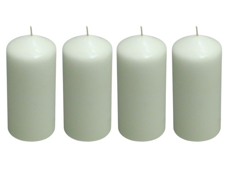 Unscented Candles 7x15cm - Off White - 4-Piece