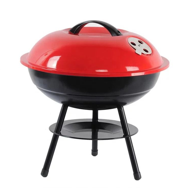 14 Inch Portable Charcoal BBQ Grill - Red