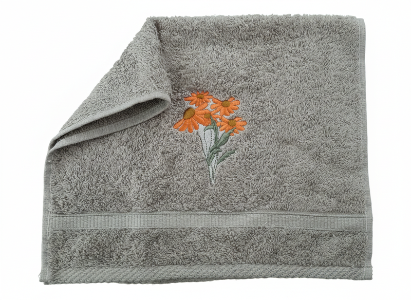 Embroidered Daisy Flower Hand Towel