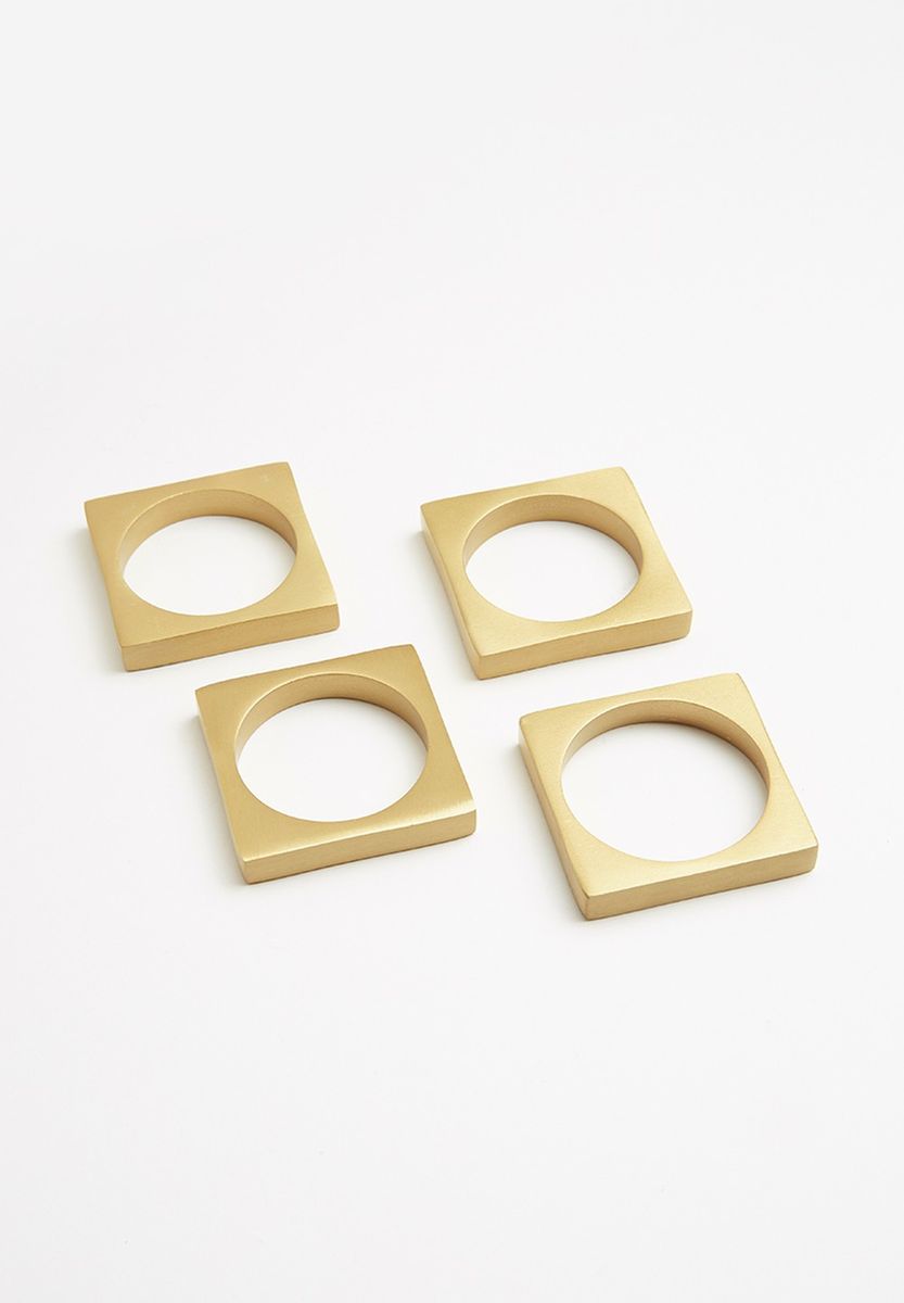 Kito Napkin Ring Set of 4 Brass Shop Today. Get it Tomorrow