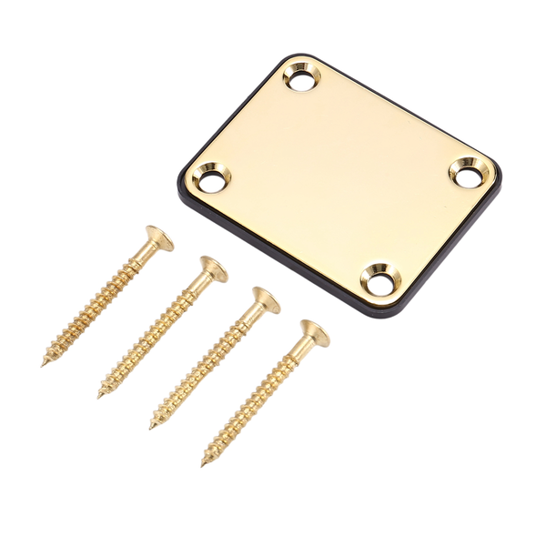 Gold Neck Plate with 4 Screws Replacement Part for Fender Strat Electric Gu