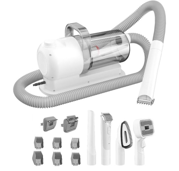 Pet Grooming Vacuum Kit - Dog &amp; Cat Hair Clipper, Strong Suction, Low Noise