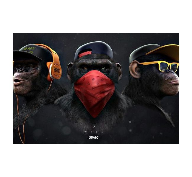Canvas Art: Modern Pop Culture - 3 Wise Monkeys