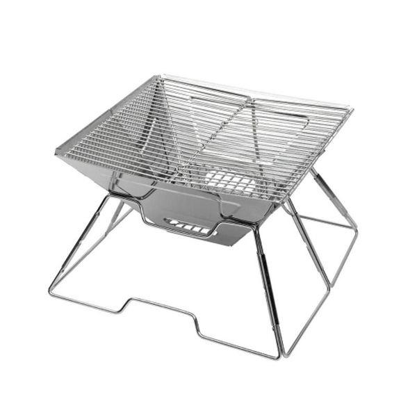 Height-adjustable Stainless Steel Folding Grill Folds Into Your Bag