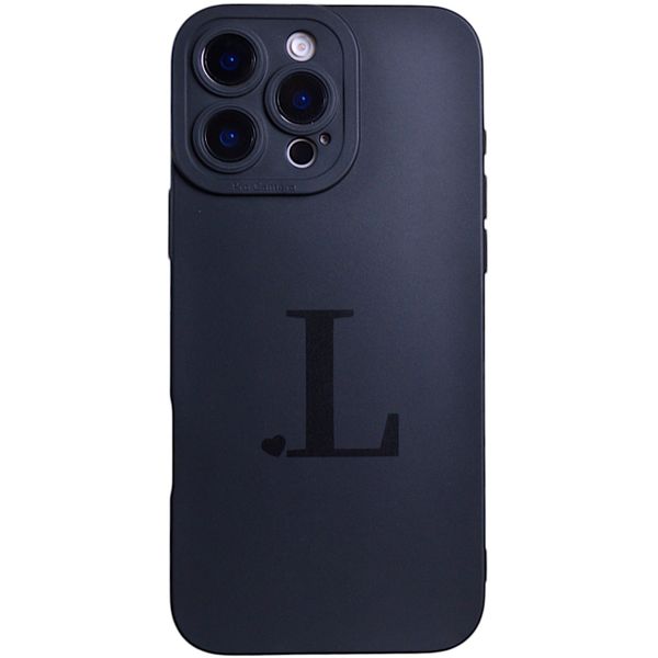 Phone Case with Initial L and Pro Camera Compatible with Iphone 16 Pro Max - Matte Black