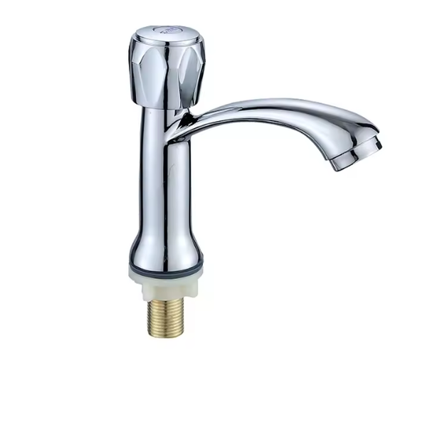 Polished Chrome Basin Faucet - Single Handle Cold/Hot Water Mixer Tap G1/2