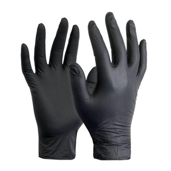 Premium Quality Black Nitrile Gloves - Finger Textured (Small)