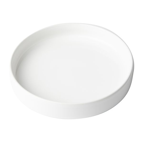 OMADA Flat Stackable White Pasta Bowl Set of 4