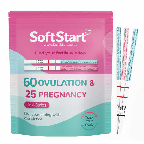 SoftStart - 60 Ovulation Strips &amp; 25 Pregnancy Test Strips combo kit