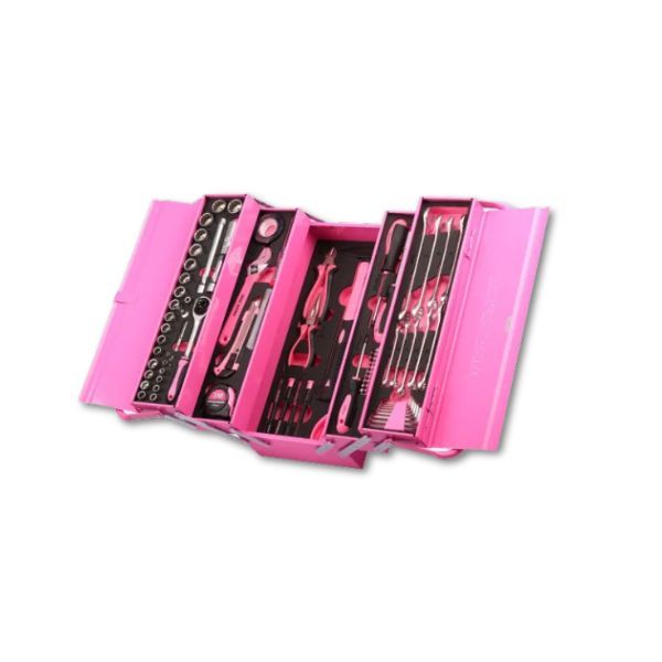 Pink Tool Box - 124 Piece with Aluminium Case