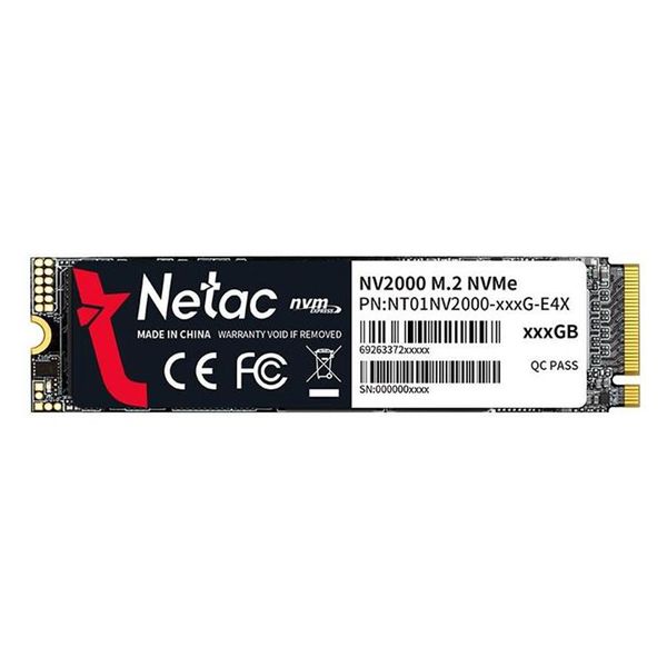 Netac NV2000 256GB M.2 2280 PCIe Gen3x4 NVMe SSD - 3D NAND, 2500MB/s