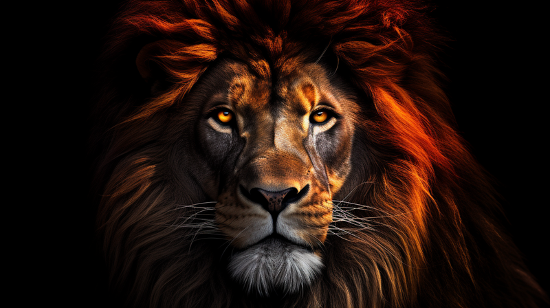 Canvas Wall Art - Lion in Black Background - MT0347