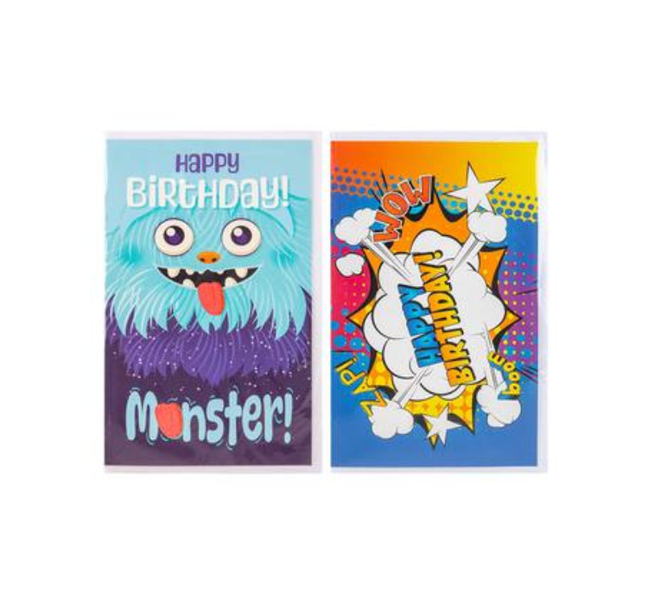 Boys Birthday Card And Envelope x 2