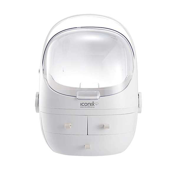 Iconix Oval Acrylic Cosmetic Organiser with Drawers