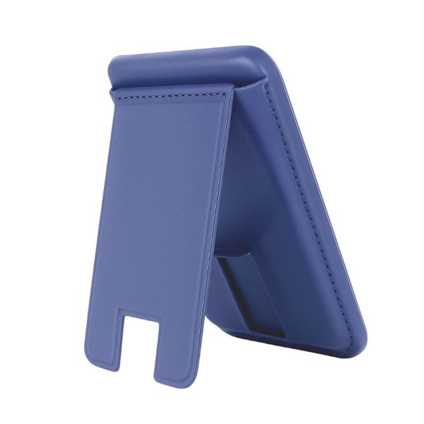 Magnetic Leather Phone Stand Wallet - Purple