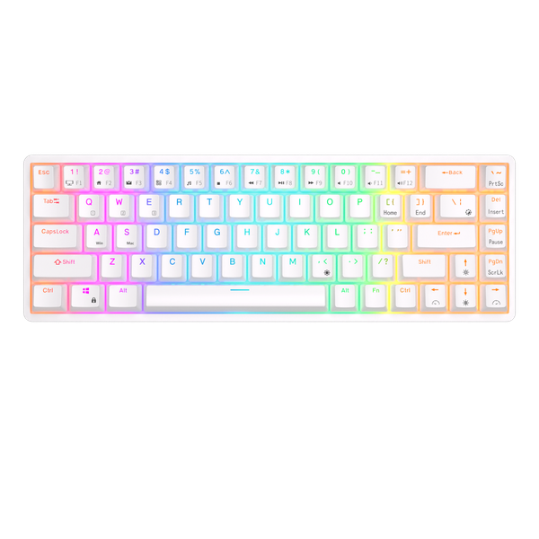 Royal Kludge RK837 Mini White Wireless Keyboard Red Switch