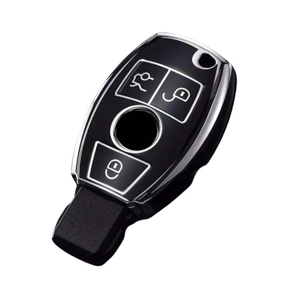 Mercedes-Benz Car Key TPU Case &amp; Holder-Black