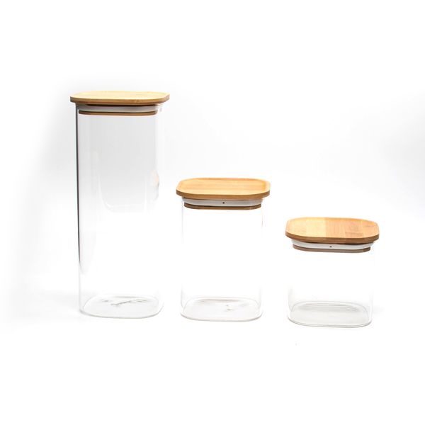 Glass Food Storage Containers with Bamboo Lids