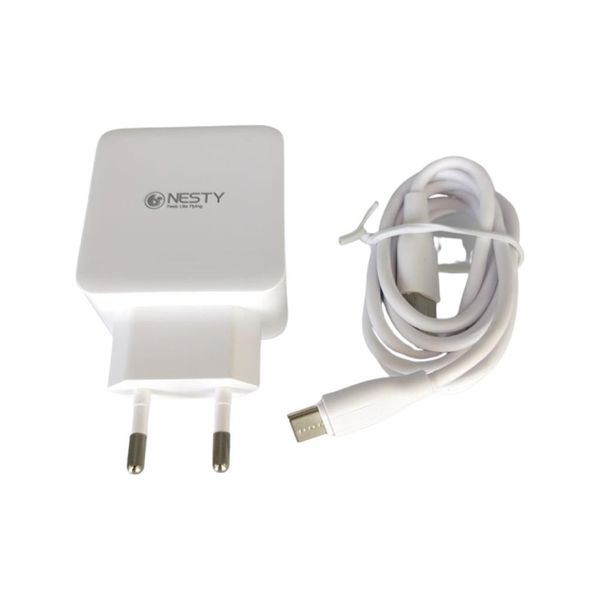 Nesty 3 Port USB Fast Charging Adapter With Type-C Cable - GRTA-003